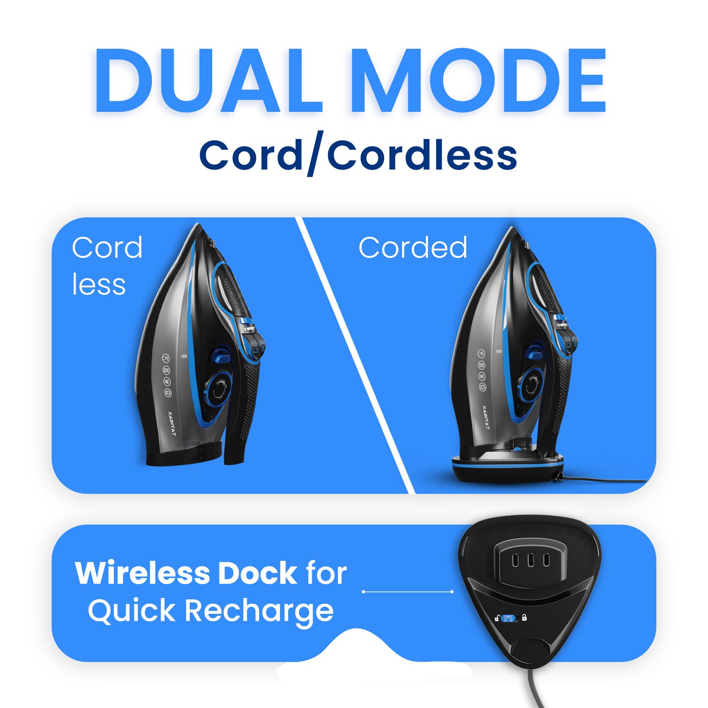 Xabitat Luxury Cordless Iron | 1500W Steam Iron