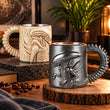 1 Alien-Themed Mug, Stainless Steel Family, Pirate-Themed Round Striped Pattern, Ideal for Halloween/Christmas/Easter/Thanksgiving/Father'S Day, Perfect Birthday Gift for Boyfriend
