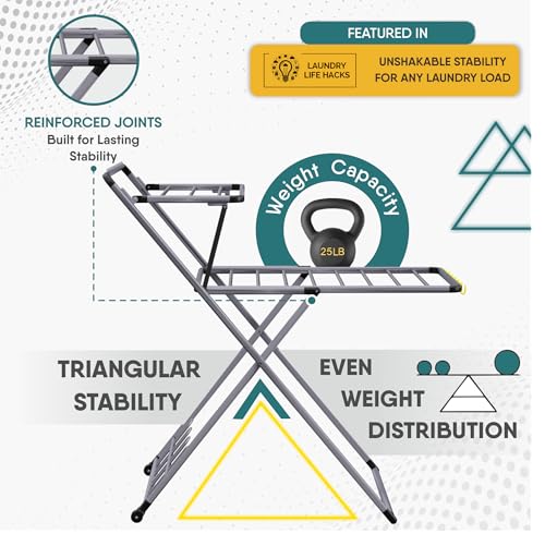 No Assembly Drying Rack Clothes Drying Rack with Shoe Dryer | No Assembly | Metal Construction
